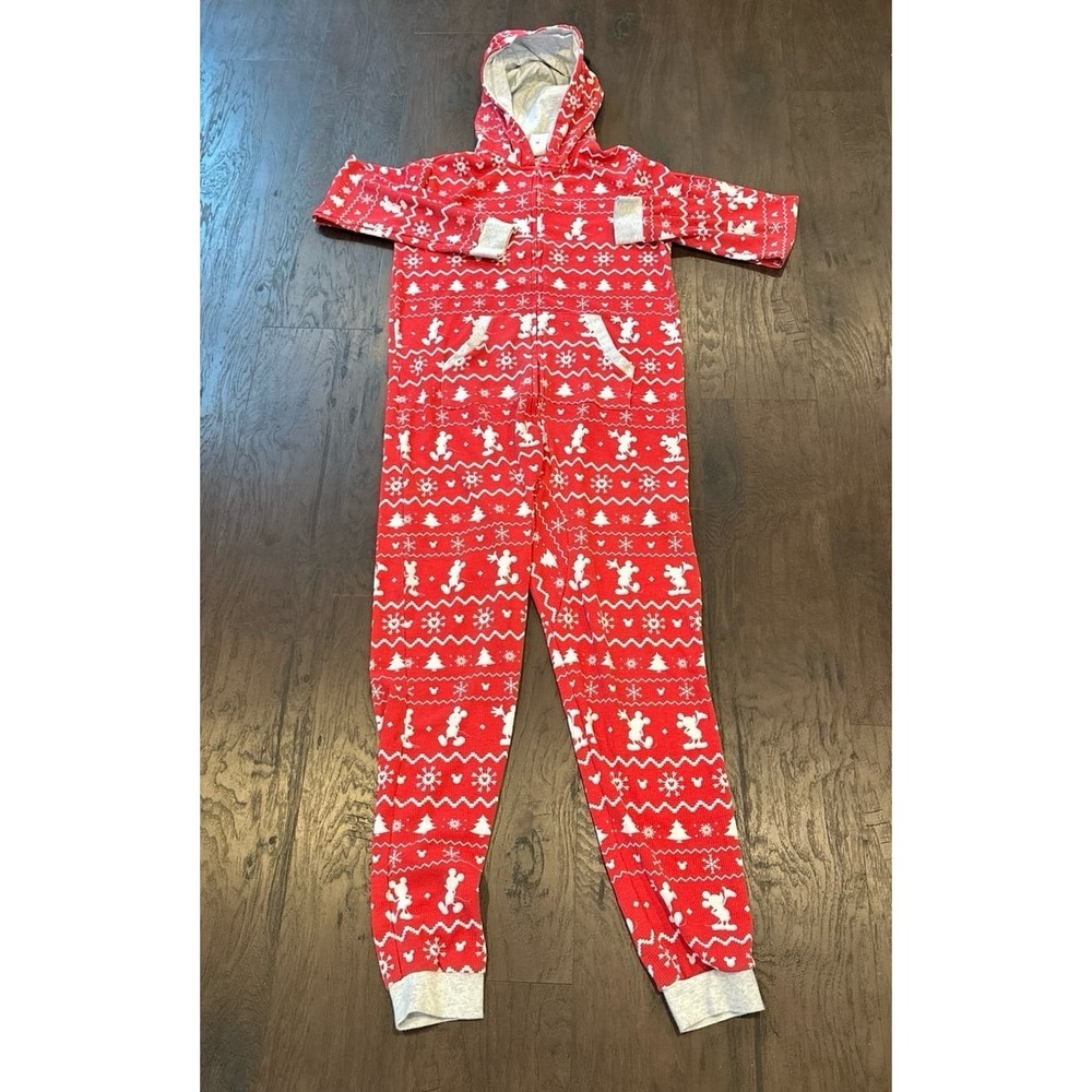 Disney Christmas Holiday Red‎ Mickey Mouse Bodysuit 1 Piece Pjs Pajamas